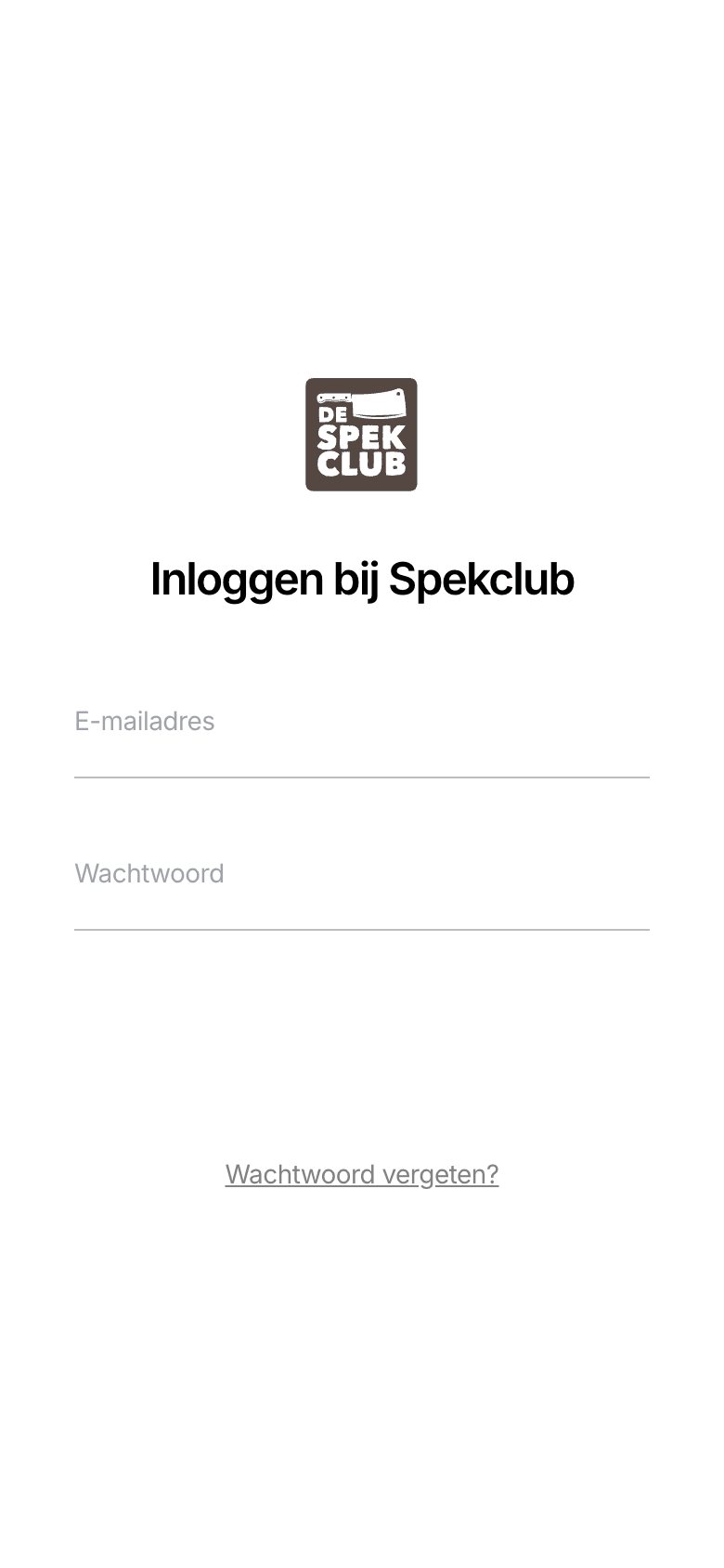 Het inlogscherm van de scan-app
