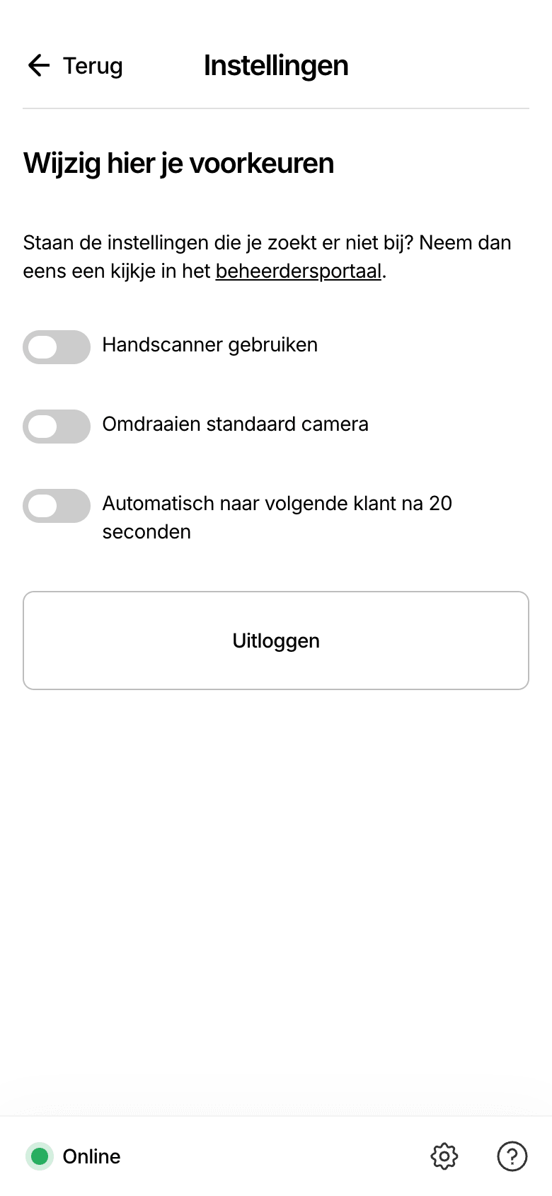 Het scherm Instellingen